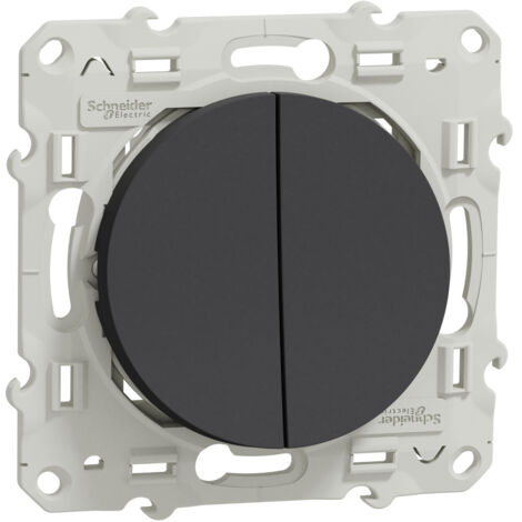 Schneider Electric – Va-et-vient avec poussoir anthracite 10A – Installation facile par vis – Compatible plaques Odace Styl ou Touch – IP21 D IK04 - S540285