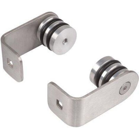 Patte fixe droite en inox haute/basse, paire (1/4)