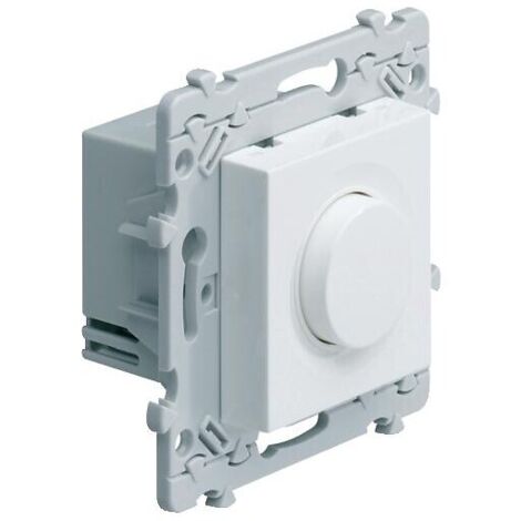 Hager – Variateur de lumière complet – Poussoir blanc – Mode de pose électricité – Pour installation électrique professionnelle (1/4)