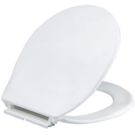 Siamp – Abattant WC adulte oval en polypropylène – Fixation par-dessous – Dimensions 44,5 x 37,5 cm – Réf. 48710101