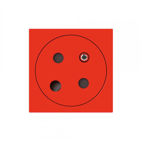 prise de courant 2p+t surface a detrompage mosaic link raccordement lateral 2 modules - rouge antimicrobien