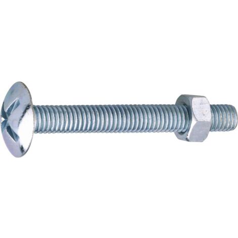 Boulon poêlier - Viswood - Tête large ronde - Acier zingué - 6 x 20 mm - Boîte de 200
