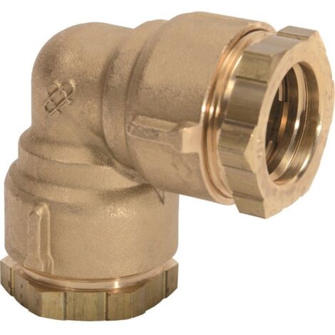 Huot – Raccord PE coudé 90° à serrage femelle – Laiton pour plomberie – Diamètre 25 mm – Compatible tubes PVC et PE 80 – Installation facile