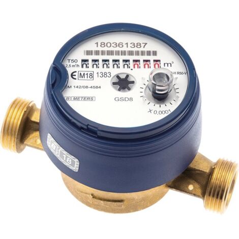 Compteur d'eau divisionnaire M 3/4' – Modèle DN 15 – Débit 2,5 m³/h – Norme MID – Protection IP65 pour installations professionnelles