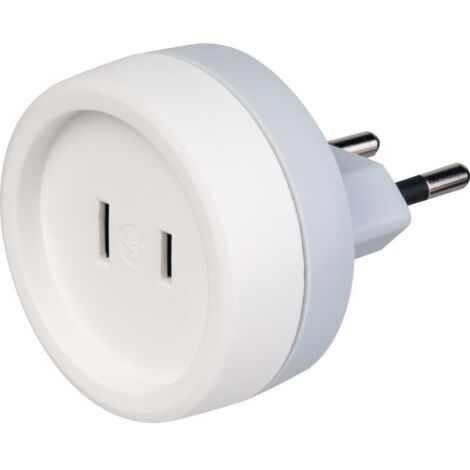Legrand – Adaptateur de voyage 2P 6A 230V – Fiche standard américain sur prise standard française – Éclips de protection pour sécurité