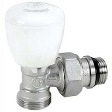 Giacomini – Robinet équerre thermostatisable 15x21 – Laiton nickelé – Pression max 16 bar – Plage température 5 à 110°C – Compatible avec cuivre et plastique - r431x033