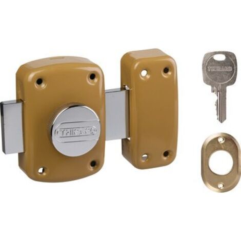 Thirard – Verrou de sûreté eco type – Cylindre rond 5 goupilles – Longueur 45 mm – 3 clés incluses – Teinte bronze (1/7)