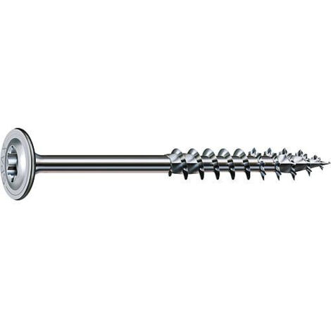 Vis charpente - Spax - Tête large bombée - Acier zingué - 8 x 450/80 mm - Boîte de 25