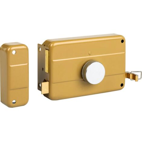 Thirard – Serrure applique horizontale à cylindre 45 mm gauche – Mécanisme 3 tours – Cylindre laiton 5 goupilles – Livrée avec 3 clés nickelées