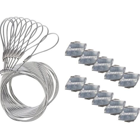 Câble de suspension 1m acier galvanisé – Charge utile 15kg – Installation rapide avec galet autobloquant – Fixation pour projecteur – Gripple - XP11FR