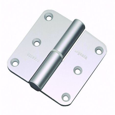 Paumelle gauche alu anodisé argent - 80 x 80 mm - Argenta