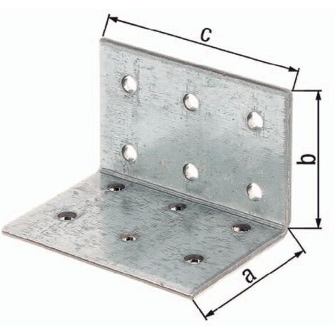 équerre D'assemblage Galvanisée Perforée 2,5 Mm  40 X 40 X 60