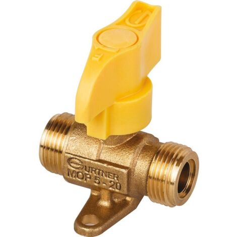 Gurtner – Robinet gaz propane quart de tour mâle – Filetage métrique 20 x 150 mm – Pour installations gaz – Norme NF