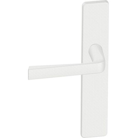 Vachette – Poignée de porte intérieure bec de cane – Aluminium blanc alba – Entraxe 195 mm – Résistance à la corrosion grade 4 – Installation facile (1/3)