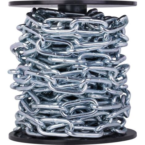 Chaîne soudée droite 12 m en acier zingué – Maille 52x16mm – Capacité de charge 400 kg – Pour applications industrielles – Chapuis