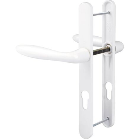 Hoppe Et Cie – Poignée de fenêtre blanche signalisation – Entraxe 195 mm – Béquille double pour portes-fenêtres – Pour épaisseur 68 à 77 mm (1/2)