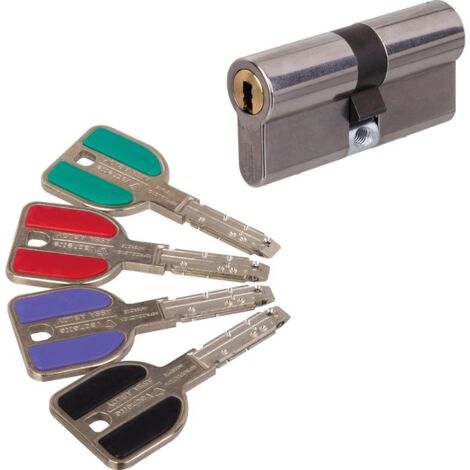 Vachette – Cylindre de serrure double entrée 65mm – Diamètre 32,5mm – 4 clés brevetées – Protection anti-casse, anti-crochetage, anti-bumping
