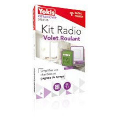 Yokis – Kit pour motorisation de volet roulant – Portée radio 250m – Compatible moteurs 3/4 fils – Tension 230V – KITRADIOVRP
