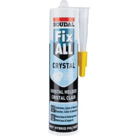 Soudal – Mastic-colle transparent 290 ml – Base polymère hybride SMX – Résiste aux UV et à l'humidité – Pour collage sur supports sensibles (1/10)