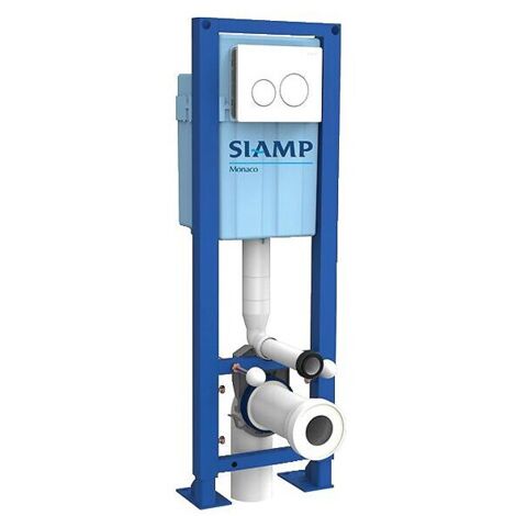 Siamp – Bâti support WC autoportant 95L avec plaque de commande sphérique blanche – Capacité 95L – Référence 31310010
