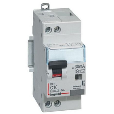 Disjoncteurs différentiels DX3 4500 - 6 KA - Courbe C - Type AC - 30mA - Vis/Vis - Legrand - 10A - 410704