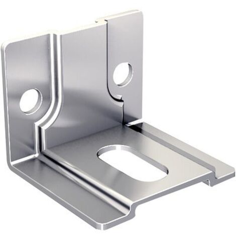 Mantion – Patte équerre à visser 3533 pour rails tubulaires 35x30 mm – Acier zingué blanc – Charge max 80 kg – Montage mural facile