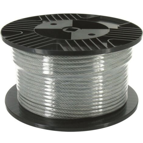 Câble métallique gainé PVC 1mm – Longueur 100m – Résistance 30kg – Flexible et résistant aux intempéries – Chapuis