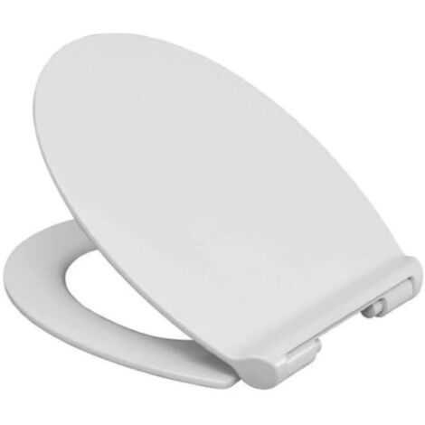Siamp – Abattant WC blanc – Fermeture ralentie Soft-Close – Résine thermodur – Fixation réglable en acier inoxydable – Design extra plat