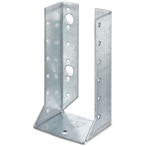 Sabot de solive intérieur 128 mm x 64 mm – Acier galvanisé Sendzimir – Fixation à visser – 28 trous Ø 5 mm – Alberts