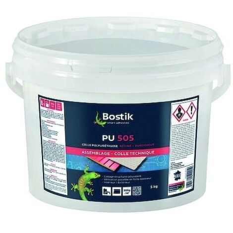 Bostik – Colle polyuréthane bicomposante 5 kg – Pour collage de dalles pododactiles et matériaux variés – Flexibilité pour projets de collage