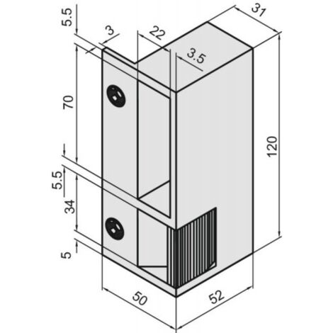 Gâche électrique en applique droite tirante - aluminium pour serrures verticales - MÉTALUX
