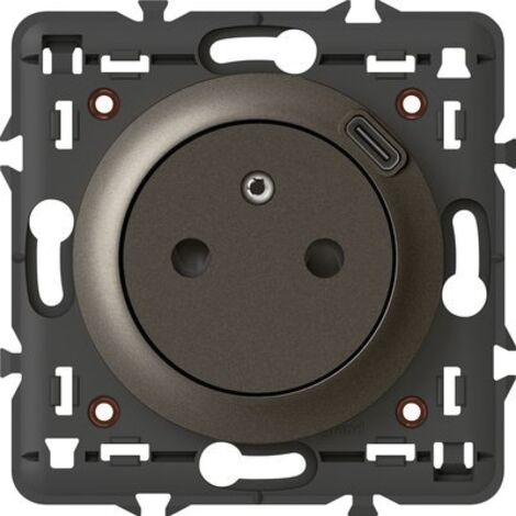 Legrand – Prise USB composable Céliane avec chargeur Type-C – Support et enjoliveur graphite – 67927 - LEG067927