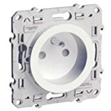 Schneider Electric – Prise de courant 2P+T S520049 – 16A 250V AC – Indice de protection IP21 – Encastrée avec fixation par vis – Pour appareils électroménagers