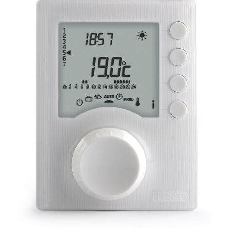 Delta Dore – Thermostat programmable filaire pour chauffage – 2 niveaux de consigne – Alimentation par piles – Optimisation consommation d'énergie