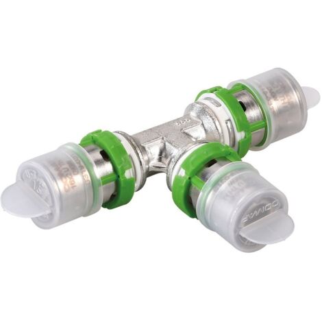 Comap – Raccord laiton en T à sertir pour tube multicouche – Ø égal 16 mm – Filetage plomberie – Pour installations sanitaires (1/4)