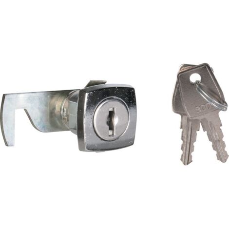Serrure 12900-16 Marcadet – Ferrure de serrure de meuble avec rondelle de friction – Finition chromé brillant – Livré avec 2 clés – Grappin Annat