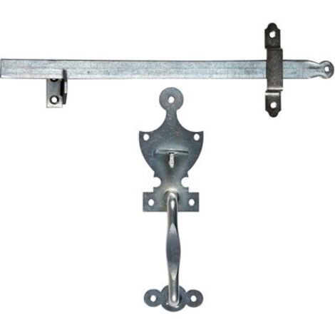 Monin – Loqueteau poucier en acier zingué – Longueur 225 mm – Pour portes de service et de cave – Installation facile avec vis fournies