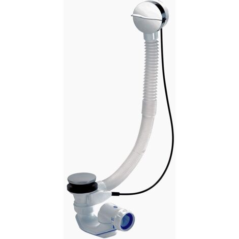 Nicoll – Vidage baignoire automatique 1000 mm – Siphon à joints intégré – Écoulement 70 l/min – Clapet ABS chromé – Double orientation 360°