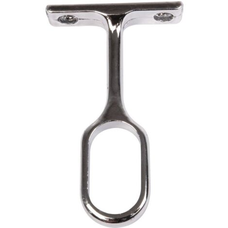 Duval – Support intermédiaire tube ovale – Acier chromé – Dimensions 75 x 22 mm – Pour tubes 30 x 15 mm – Penderie professionnelle