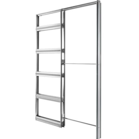 Châssis de porte coulissante simple vantail 730 x 2040 mm – Structure renforcée en acier zingué – Compatible avec portes en bois et verre – Eclisse