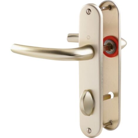 Hoppe – Poignée de porte intérieure beige ivoire – Condamnation – Entraxe 165 mm – Pour salle de bain et WC