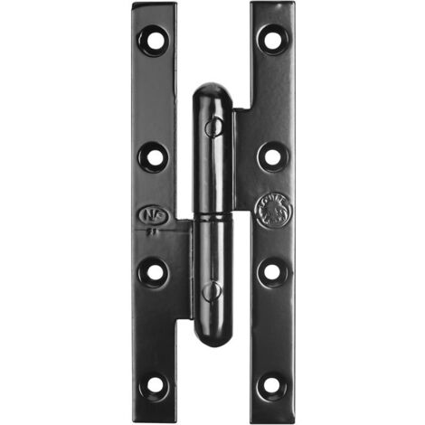 Paumelle renforcée roulée gauche 140x55 mm – Finition noire – Charge max 30 kg – Pour volets lourds – Installation facile – Clemenson - RRBC145GE