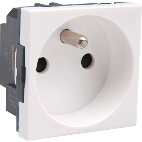 Legrand – Prise de courant 2P+T spécial repiquage – 4 mm² – Connexion rapide sans outil – Pour boîte d'encastrement et goulotte