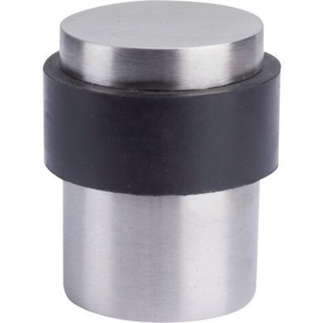 Vachette – Butoir inox cylindrique 35mm – Finition brossée – Livré avec vis et cheville – Butée de porte pour espaces confinés (1/2)