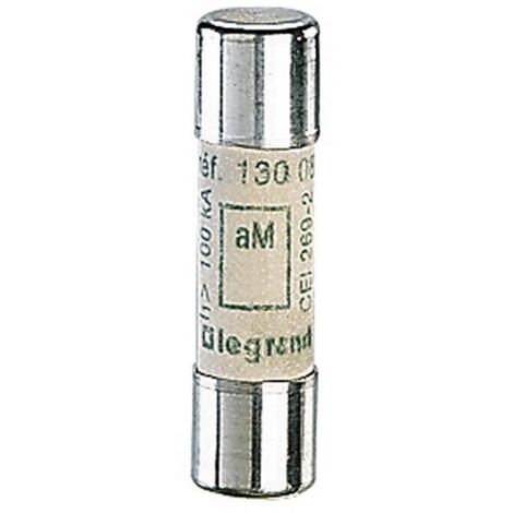 Legrand – Cartouche industrielle cylindrique type aM 10x38mm 16A – Pouvoir de coupure 100000A – Tension 500V~ – SKU 13016