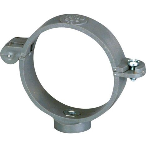 Collier à charnière PVC gris simple - Tube Diamètre 63 mm - Girpi