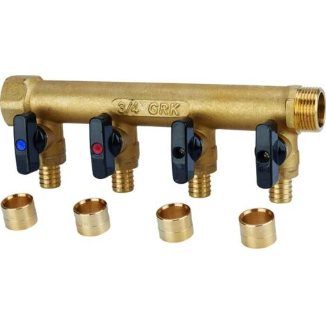 GRK – Raccord de robinetterie 3/4" 4 pôles glissière D 16 – Filetage entrée 3/4" – Pour installations en milieu humide