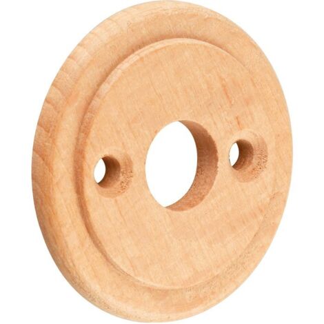 Dubois Industries – Rosace en bois brut 50mm – Finition brute – Type simple ronde – Fixation à vis – Accessoire pour porte (1/2)