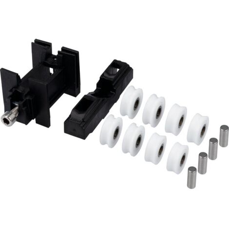 La Croisee Ds – Chariot double réglable pour coulissant alu – Charge max 180 kg – Longueur rail ajustable 23-40mm – 4535