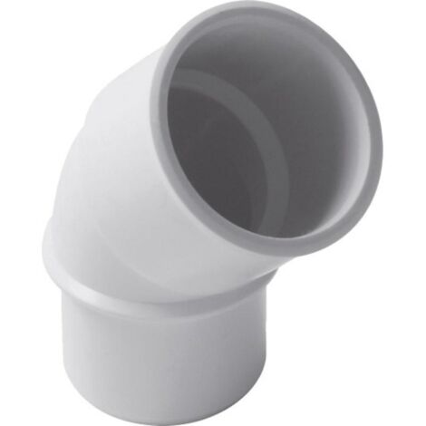 Raccord PVC blanc coudé 45 degrés - Diamètre 50 mm - Simple emboîture - Nicoll (1/2)